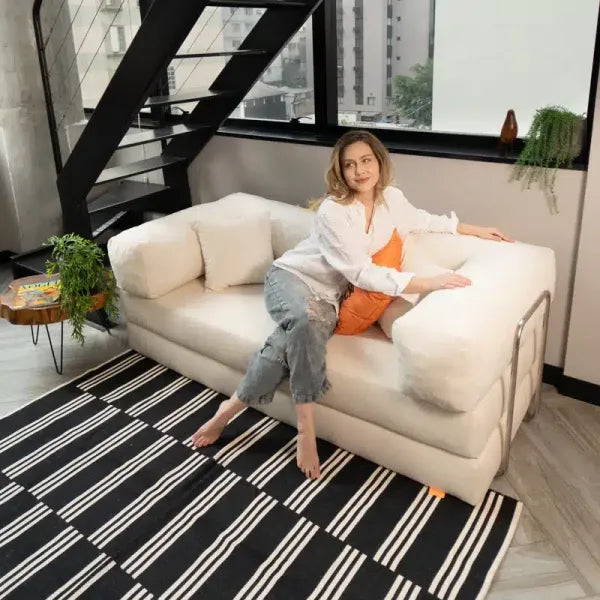 Sofá Cama Bloom Bouclé Linho (PROMOÇÃO)