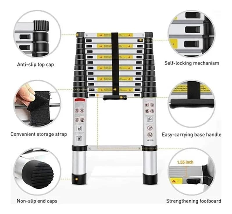 Escada Telescópica 5m Alumínio 13 Degraus (PROMOÇÃO)