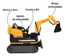 Escavadeira Elétrica Infantil 12V Amarela com Controle Remoto (PROMOÇÃO)