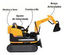 Escavadeira Elétrica Infantil 12V Amarela com Controle Remoto (PROMOÇÃO)