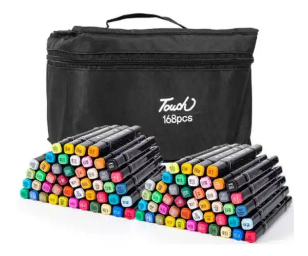 Canetas Marcadoras 204 Cores Ponta Dupla (PROMOÇÃO)