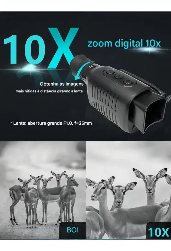 Monóculo de Visão Noturna Infravermelho 7x Zoom – Alcance 300m (PROMOÇÃO)
