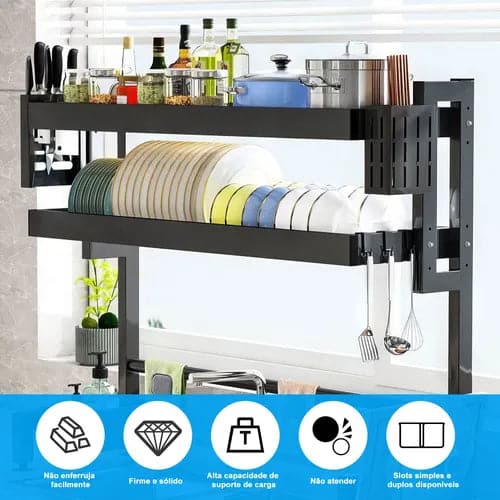 Escorredor de Louça Suspenso Mapaseg 65cm – Cor Preto (PROMOÇÃO)