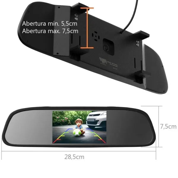 Retrovisor com Tela e Câmera de Ré HD (PROMOÇÃO)