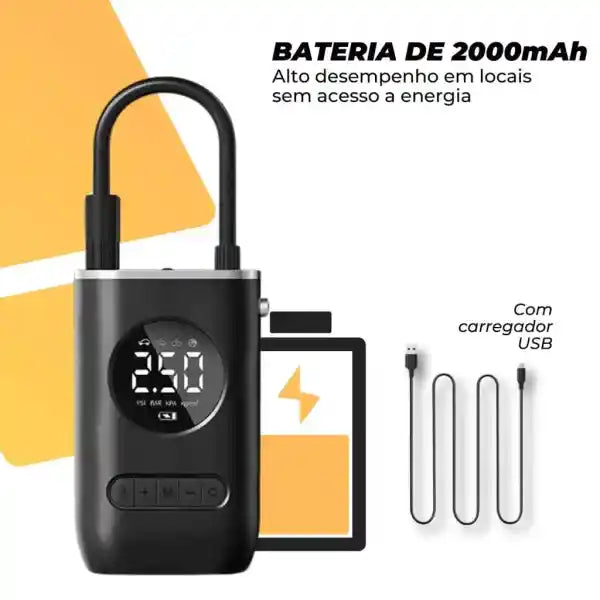 Mini Compressor Digital Portátil para Carros, Motos e Bicicletas (PROMOÇÃO)
